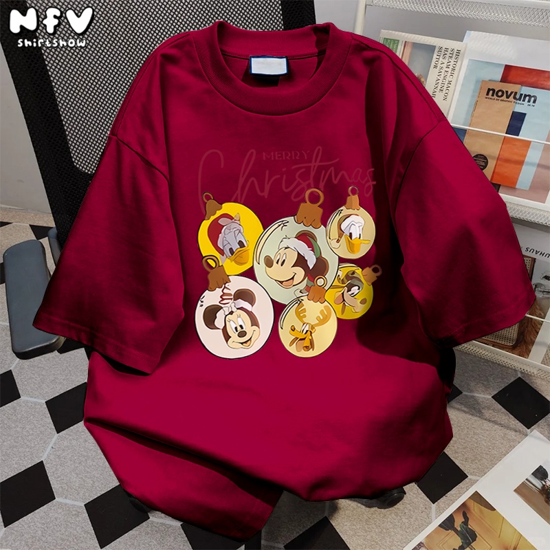 【ส่งด่วนกทม】NFV มาใหม่✨เสื้อยืดปีใหม่ ลายเยอะ  ผ้าฝ้ายแท้ใส่สบาย ขนาดใหญ่หลวม กร