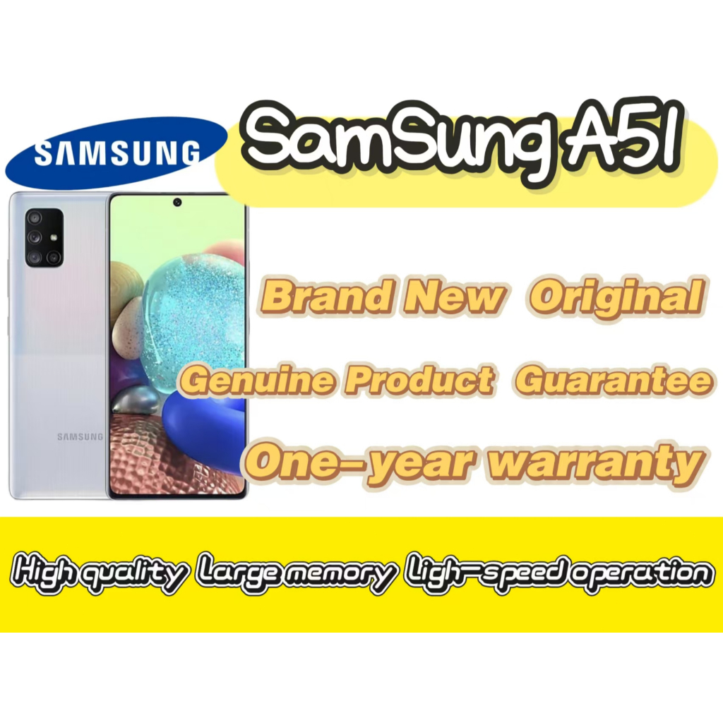 ยี่ห้อใหม่ Samsung Galaxy A51 5G โทรศัพท์มือถือ 128GB Storage 6GB/8GB RAM ครบชุด