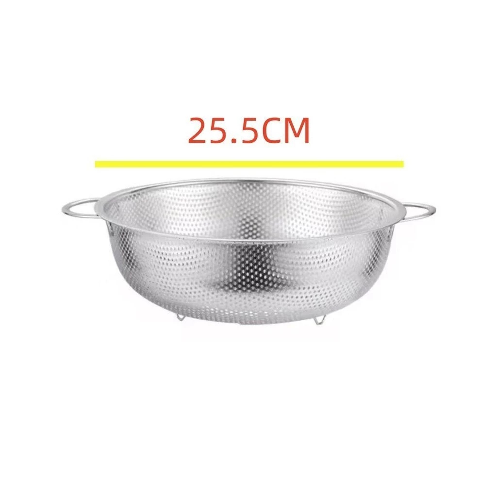 ตัวกรองสแตนเลส 25/31 ซม. ตัวกรองหู 2 อัน ตะกร้าทําความสะอาดผัก ตะกร้าหลุม ใช้ทําความสะอาดผัก ผลไม้ ทําความสะอาด พร้อมสแตนเลส การเจาะ - รูปที่ 7