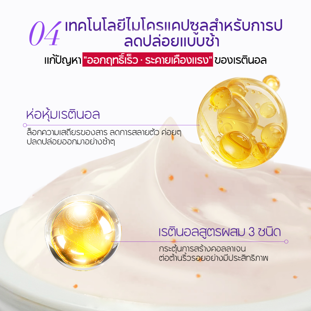 LANBENA เรตินอลครีม  ต่อต้านริ้วรอยไวท์เทนนิ่งให้ความชุ่มชื้น การดูแลผิว Retinol cream 30g - รูปที่ 4