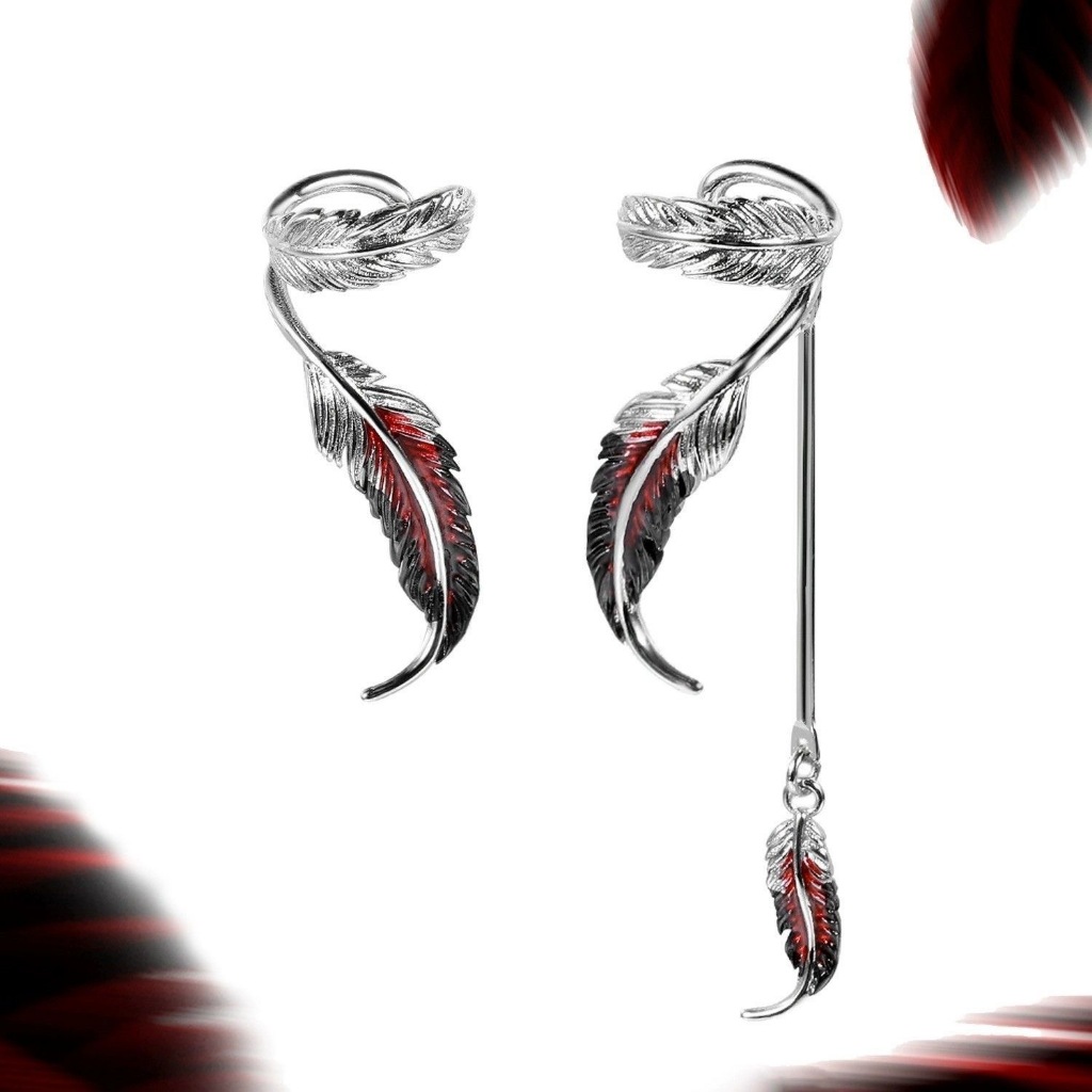 ​ต่างหูหนีบ Sylus Qinche จาก Love and Deepspace ต่างหูสีแดง ของสะสมแฟนคลับ​