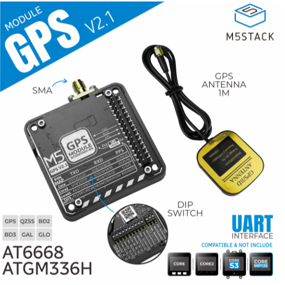 M5Stack Module GPS v2.1โมดูลตําแหน่งทั่วโลก GNSS ประสิทธิภาพสูง ATGM336H