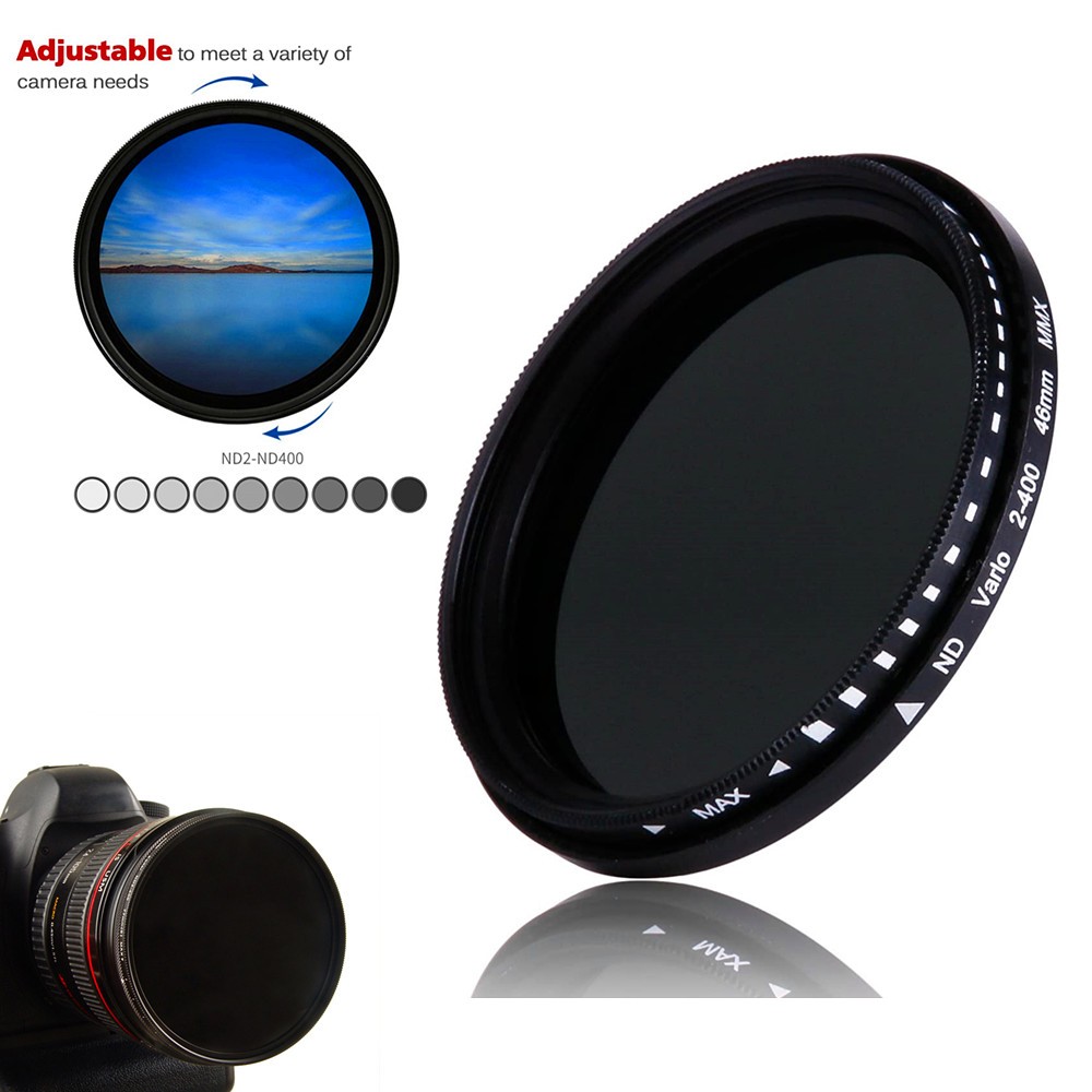 SLR DSLR Mirrorless กล้อง Variable ND Filter Neutral Density ปรับ ND2-400 ขนาด 37-82 มม. สําหรับกล้องหรือโทรศัพท์มือถือ