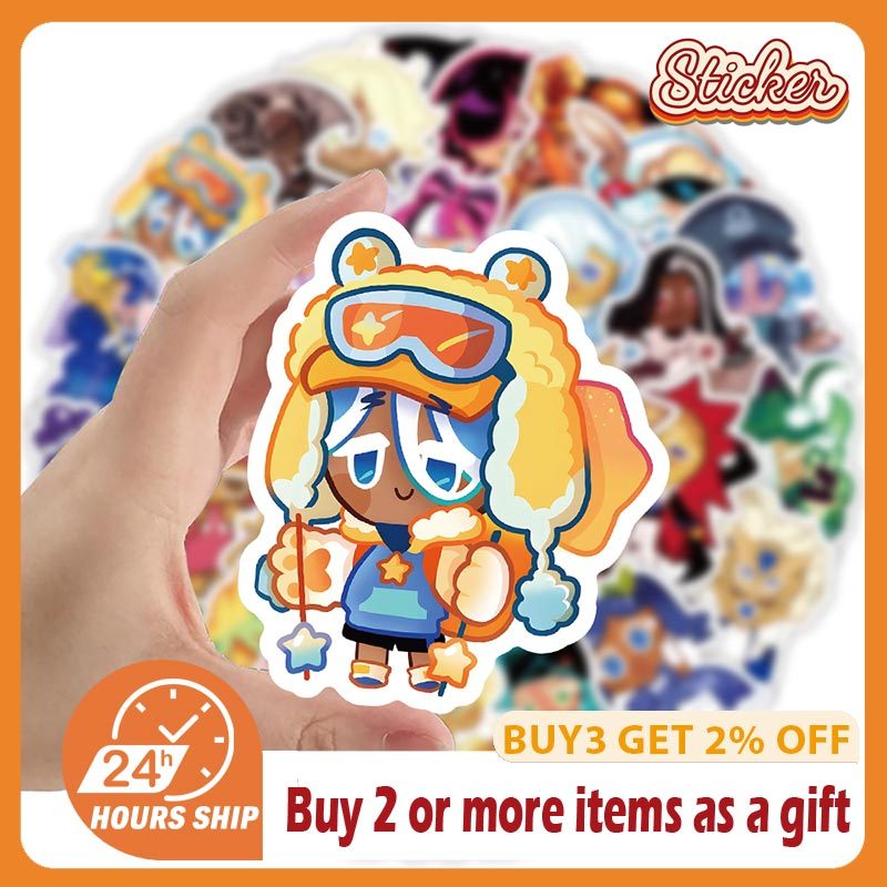 53PCS คุกกี้ Run Kingdom สติ๊กเกอร์การ์ตูนเกมตลก Graffiti DIY แล็ปท็อปกีตาร์กระเป๋าเดินทางตู้เย็น Decals