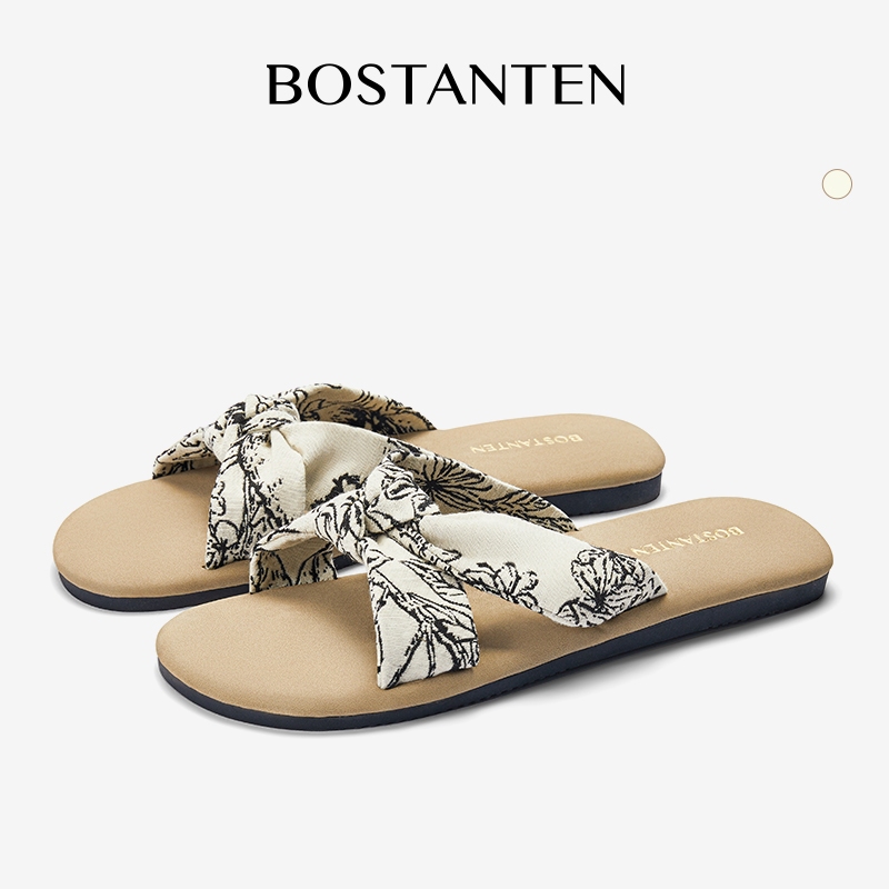 【Q- ไซส์ 41】BOSTANTEN รองเท้าแตะผู้หญิงลายดอก พื้นนุ่ม กันลื่น แมทช์ง่าย ใส่ได้ทั้งในและนอกบ้าน