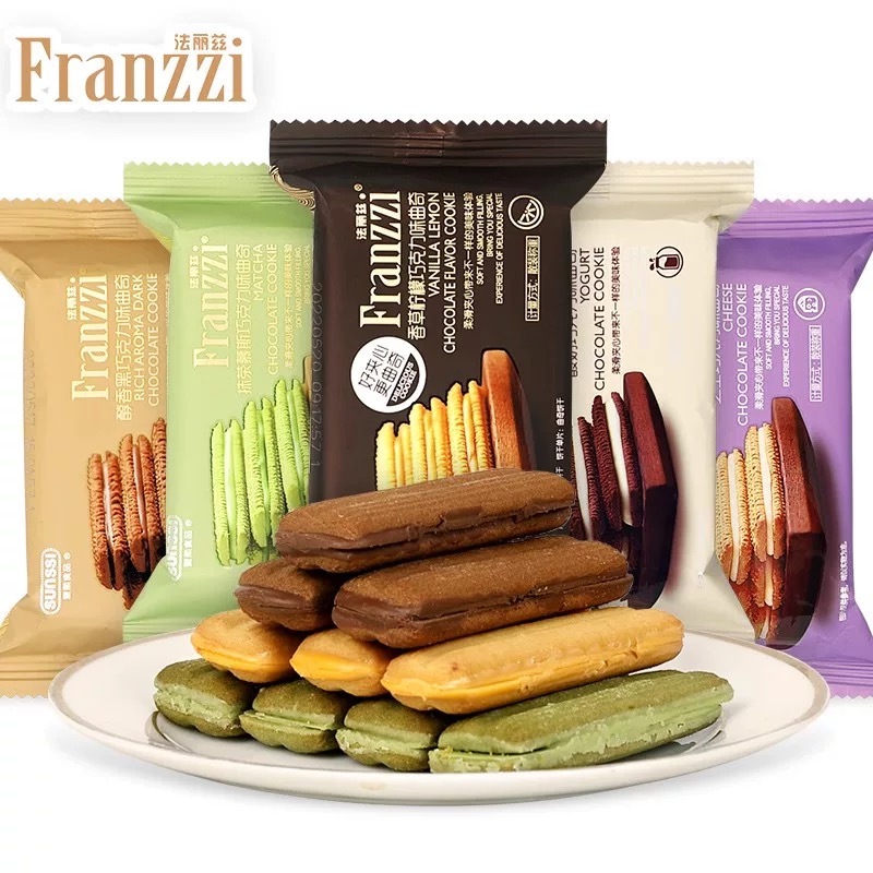 [Wang Yibo รับรอง] Falitz Chocolate Sandwich Cookies Cookies Yogurt Cheese Matcha Raw Coconut Flavou