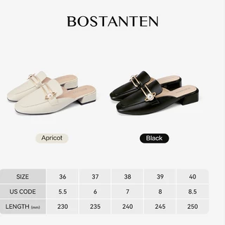 【Q-ไซส์ 36/38 】BOSTANTEN รองเท้า Mule ผู้หญิง หัวแหลม ดีไซน์แฟชั่น กันลื่น ใส่สบาย เหมาะสำหรับทุกวันและวันทำงาน