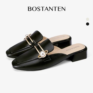 【Q-ไซส์ 36/38 】BOSTANTEN รองเท้า Mule ผู้หญิง หัวแหลม ดีไซน์แฟชั่น กันลื่น ใส่สบาย เหมาะสำหรับทุกวันและวันทำงาน