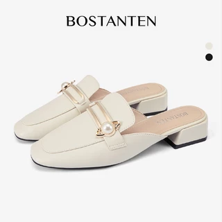 【Q-ไซส์ 36/38 】BOSTANTEN รองเท้า Mule ผู้หญิง หัวแหลม ดีไซน์แฟชั่น กันลื่น ใส่สบาย เหมาะสำหรับทุกวันและวันทำงาน