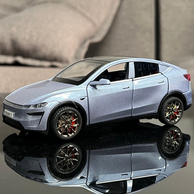 1:32 Tesla รุ่น Y + โลหะผสมรุ่นรถ Diecast โลหะ Miniature รถรุ่น Sound & Light ของเล่นเด็กรถ - รูปที่ 3