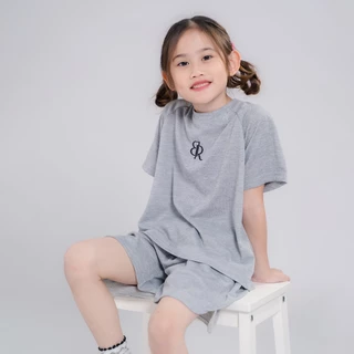 B&R Kids【ชุดเด็กผู้หญิง】จัดส่งจากประเทศไทย เสื้อยืดแขนสั้นผ้าฝ้ายพร้อมกางเกงขาสั้น สบาย ระบายอากาศได้ดี น่ารัก 5-12 ปี