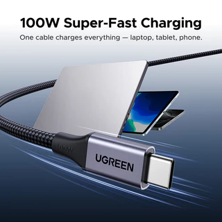 UGREEN สาย USB-C แม่เหล็กอัตโนมัติ 480Mbps Max, 20V/5A Max, รองรับการชาร์จเร็ว PD100W, USB 2.0 Data Transfer PVC เข้ากันได้กับ iPhone 17/16/15 series
