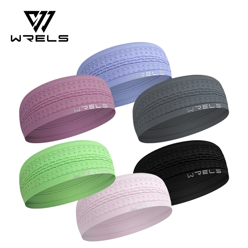 WRELS ที่คาดผมกีฬา กันลื่น ดูดซับเหงื่อ พิมพ์ลายโลโก้สะท้อนแสง ยูนิเซ็กซ์ #0904