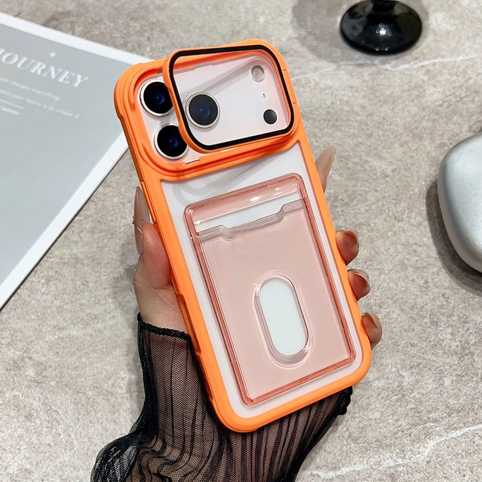 กระจกป้องกันกระจกยึดแพคเกจบัตรสําหรับ ไอโฟน 17 17 อากาศ 17 มือโปร สูงสุด เคสโทรศัพท์เรียบง่ายและมีสไตล์รวมทุกอย่างป้องกันการตกพีซีพนักพิงใส่การ์ดขอบนุ่ม