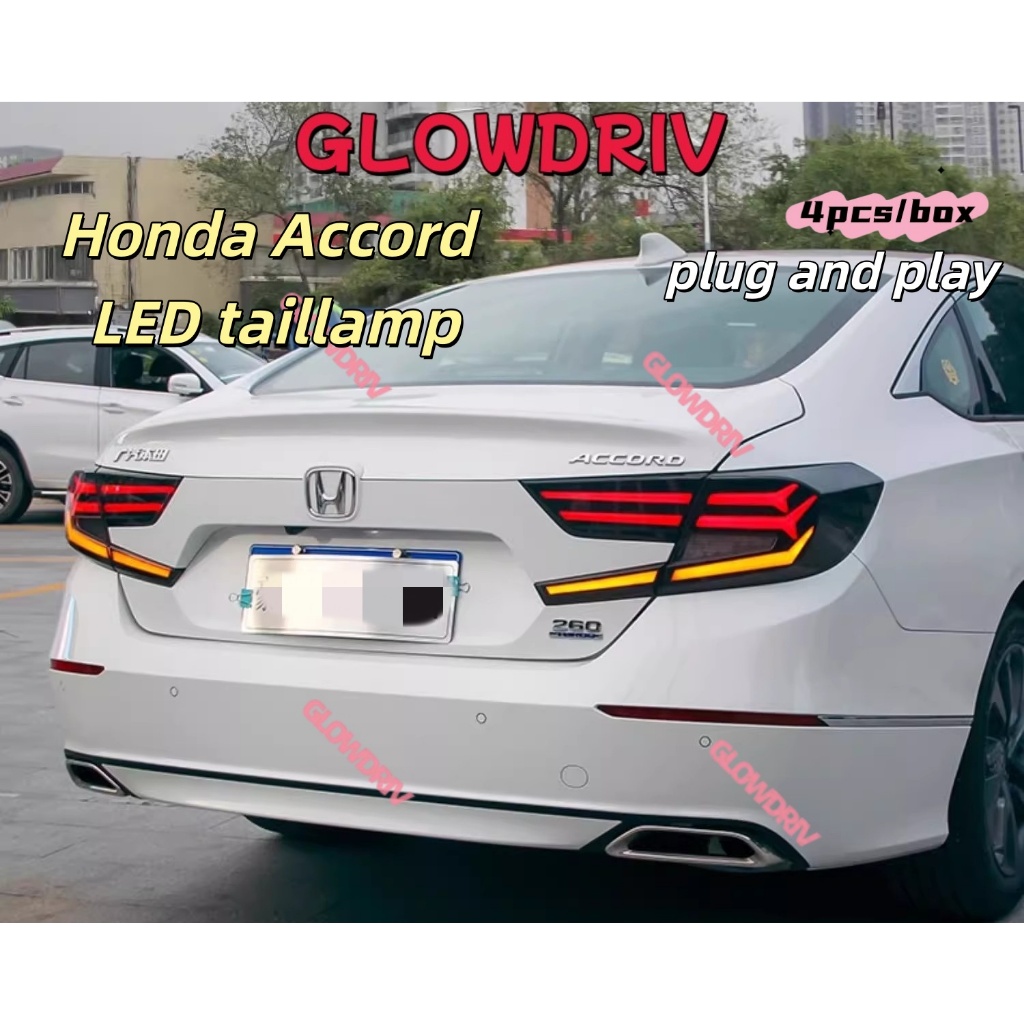 ไฟท้าย LED Honda 10th Accord โคมไฟด้านหลัง Assembly อัพเกรดควันลูกศรคู่สไตล์ lampu