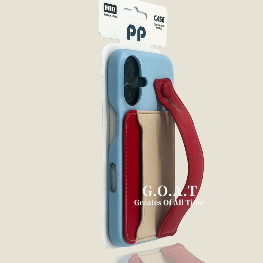 🚀G.O.A.T❤️💚 กระเป๋าการ์ดตัดหนังสีน่ารัก+สายรัดข้อมือปลอกเข้ากันได้สําหรับ iPhone 17 pro max iPhone 17 16 11 12 15 13 14 pro max iPhone 16  plus iPhone 17 pro max 17 Air  เคสโทรศัพท์มือถือป้องกันการล่มสลาย หนังอ่อนไม่ทำลายโทรศัพท์