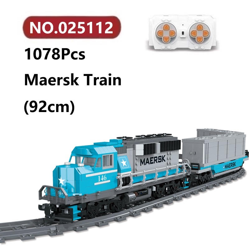 ✨รถไฟฟ้า Maersk โมเดลประกอบแล้ว 1078ชิ้น MORK Train ของเล่นจิ๊กซอว์