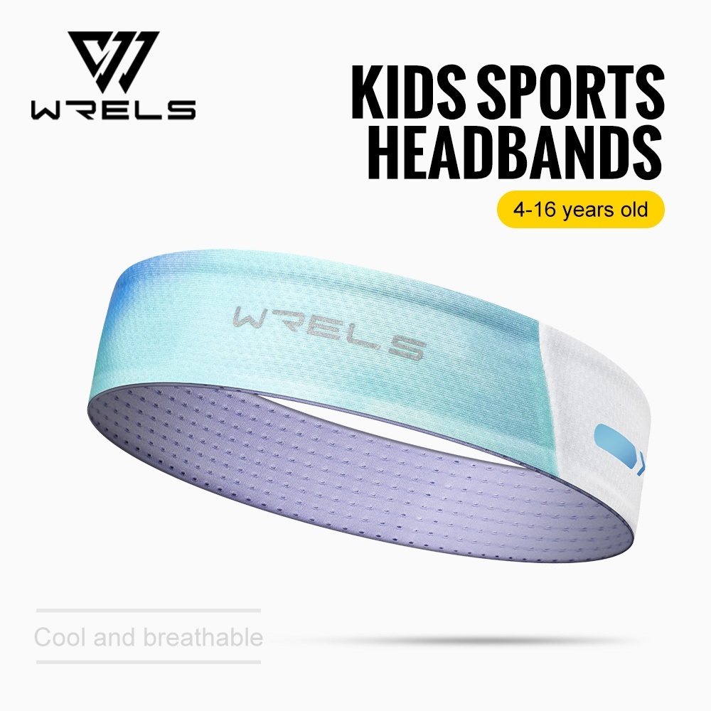 WRELS ที่คาดผมกีฬาสำหรับเด็กสำหรับวิ่งกลางแจ้ง ดูดซับเหงื่อ ไม่ลื่น แห้งเร็ว เย็นสบาย #6DA12