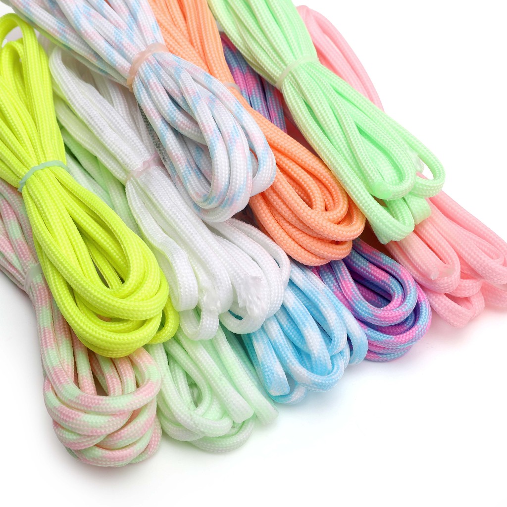 2 เมตร/ถุง 4 มม. 7 Strands Nylon Paracord เชือกเรืองแสงในที่มืดสําหรับเครื่องประดับ DIY ทําหัตถกรรม