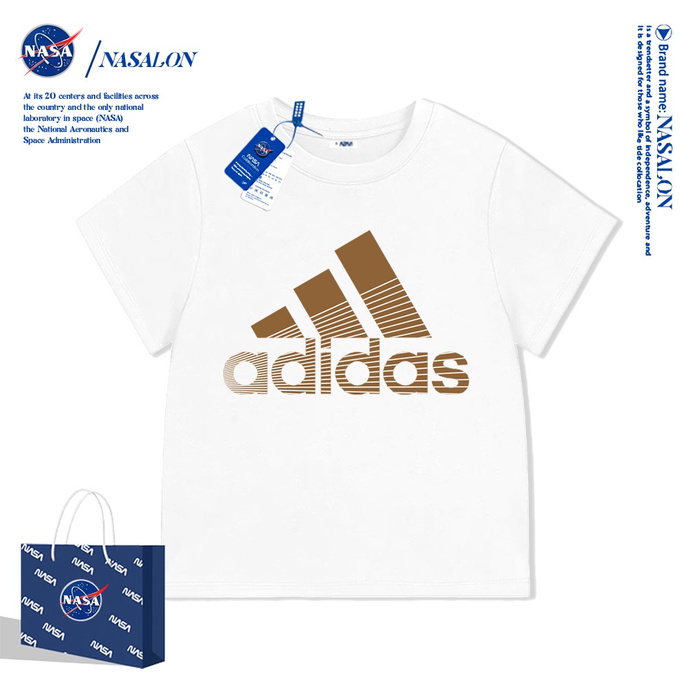 NASA เสื้อยืดเด็ก เสื้อยืดชายหญิง ผ้าฝ้าย 100% ระบายอากาศ เสื้อผ้าแบรนด์อินเทรนด์ เสื้อผ้าไทย