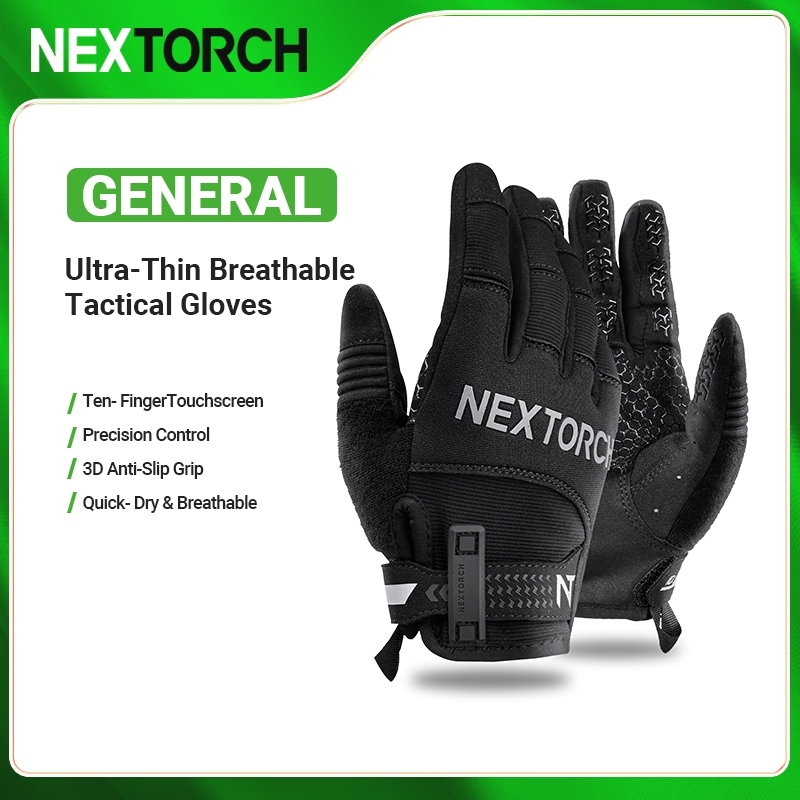 NEXTORCH ถุงมือเต็มนิ้วรุ่น สำหรับกีฬาและใช้งานกลางแจ้ง ออกแบบมาเพื่อความสะดวกและความยืดหยุ่น มีระบบระบายอากาศและรองรับการสัมผัสหน้าจอ