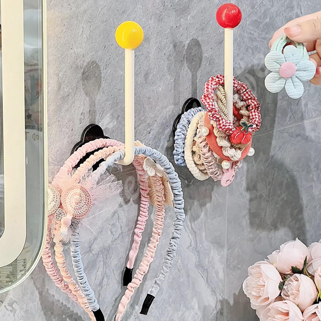 ตะขอติดผนังธีมธีมสร้างสรรค์สําหรับผูกผมและที่คาดผมที่เก็บของพร้อมติดตั้งง่าย