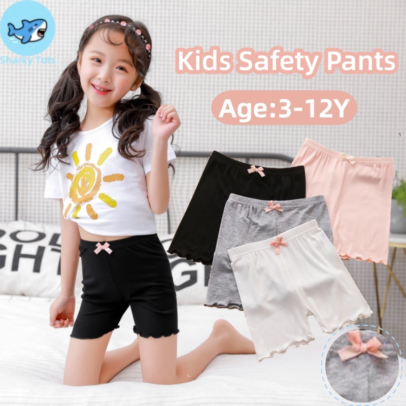 【BKK Delivery】กางเกงเซฟตี้สําหรับเด็กสาวกางเกงขาสั้นผ้าฝ้ายเลกกิ้งนุ่มฤดูร้อนน่ารักชุดชั้นในความสะดวกสบาย 3-12ย