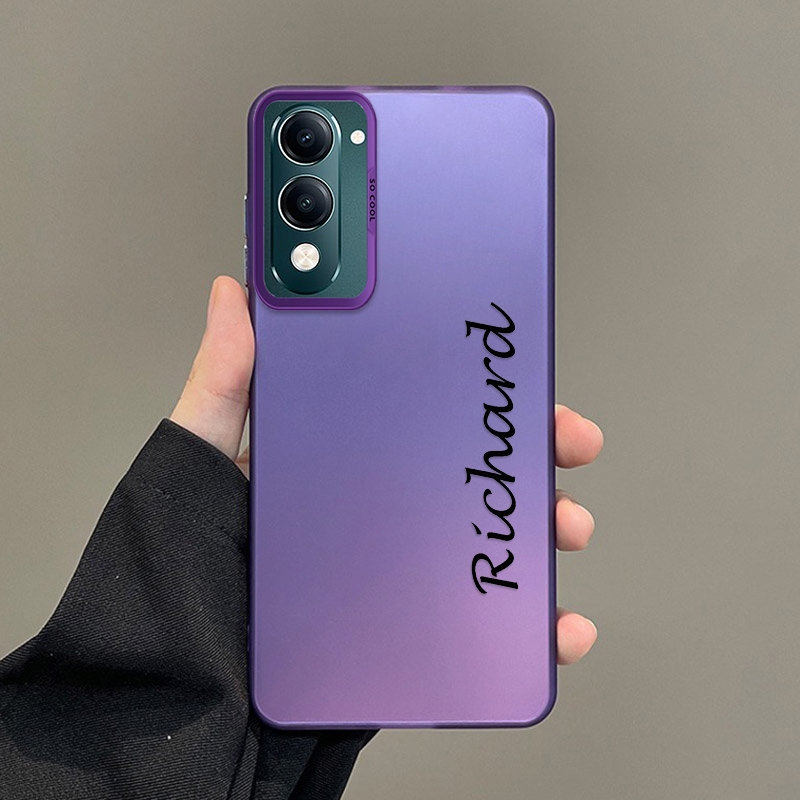 Vivo Y04 Y39 5G Y29 Custom Name Artistic Lettering Design Case สีเงิน Hard Back Case