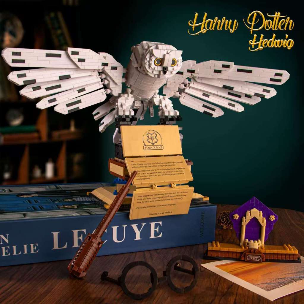 1998PCS Harry Potter Hogwarts คอลเลกชันที่ระลึกคลาสสิกนกฮูกอัศวินรถบัสอาคารปราสาทบล็อกตัวต่อ Academy of Magic ของขวัญ