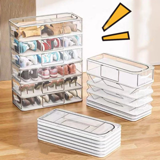 ป้องกันฝุ่น โปร่งใส พีวีซี รองเท้า จัดเก็บ กล่อง พับ ประหยัด…