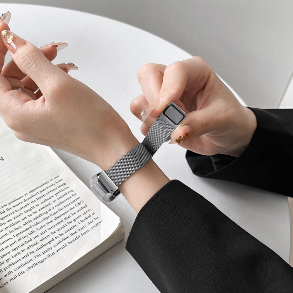 สายนาฬิกาสแตนเลสสาย Milanese สําหรับ For Xiaomi Mi Band 3/4/6/7/8/9/10 - รูปที่ 2