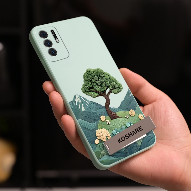สําหรับ OPPO Reno 6 4g oppo a16 oppo reno 6z 5g oppo reno6 z 5g โทรศัพท์กรณี Softcase ซิลิโคนเหลวกันกระแทกใหม่ออกแบบความงามต้นไม้ผู้ถือ YTCBZJLS01