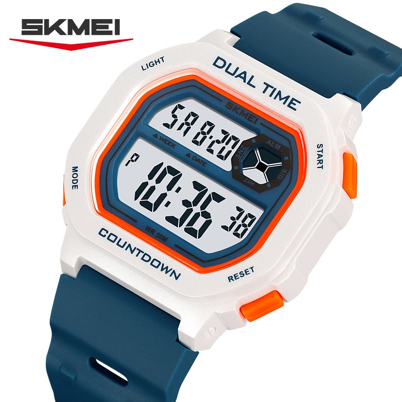 SKMEI สมี 2543 นาฬิกาอิเล็กทรอนิกส์ผู้ชายแฟชั่นน้ําหนักเบากีฬาของขวัญลําลอง