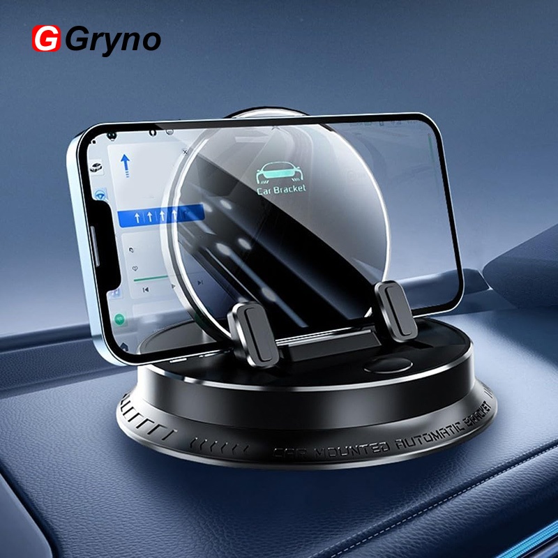 Gryno ที่วางโทรศัพท์ในรถยนต์ Mount Dashboard 360° ที่วางซิลิโคนกันลื่นหมุนได้สําหรับสมาร์ทโฟน 4-7 นิ้ว