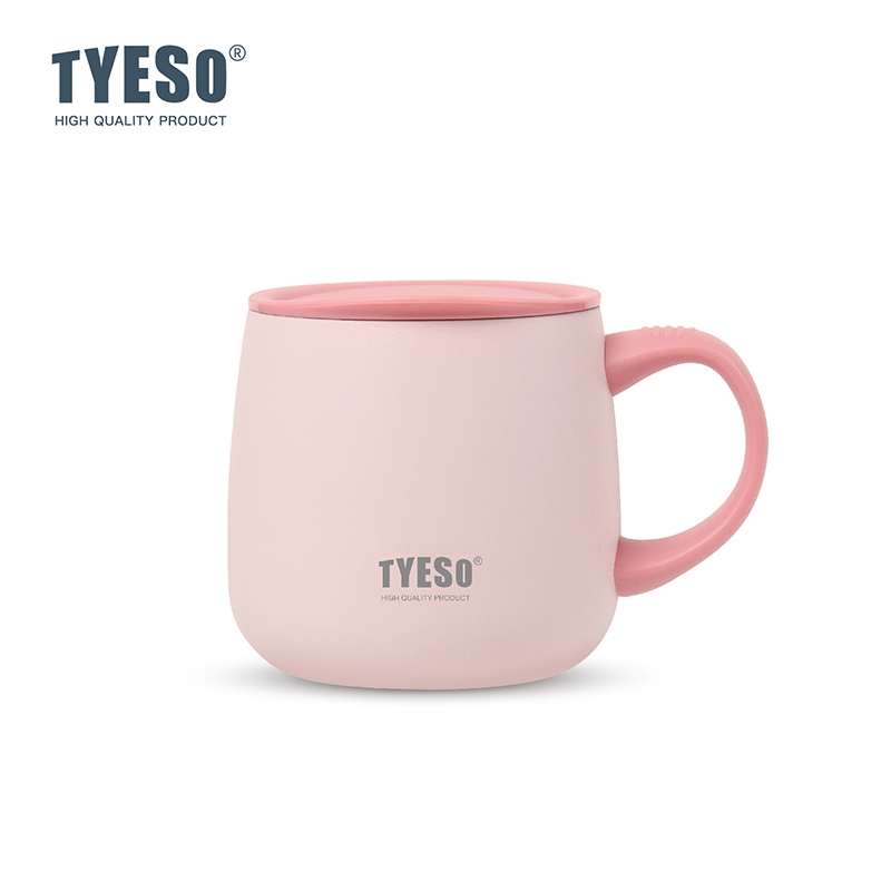 TYESO 01-01043 แก้วกาแฟสแตนเลสเคลือบเซรามิก 355ML แก้วเก็บร้อน-เย็น สูญญากาศ กันรั่ว พกพาง่าย ดื่มได