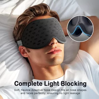 SNBS Breathable Sleep Mask, 3D Eye Mak Sleepers ด้านข้างผู้หญิงผู้ชาย, Light Blocking Sleeping Mask พร้อมสายรัดปรับได้, ฝาครอบตาน้ําหนักเบานุ่มสําหรับเดินทาง, งานกลางคืน, Nap