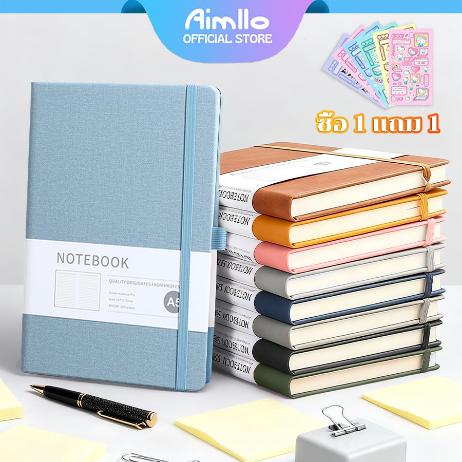 สมุดบันทึก A5/A6 200 หน้า notebookเส้นบรรทัดแนวนอน ปกแข็ง ใช้หนัง pu จดโน๊ต เขียนไดอารี่ เหมาะสำหรับนักศึกษาและสำนักงาน สมุดจดบันทึก