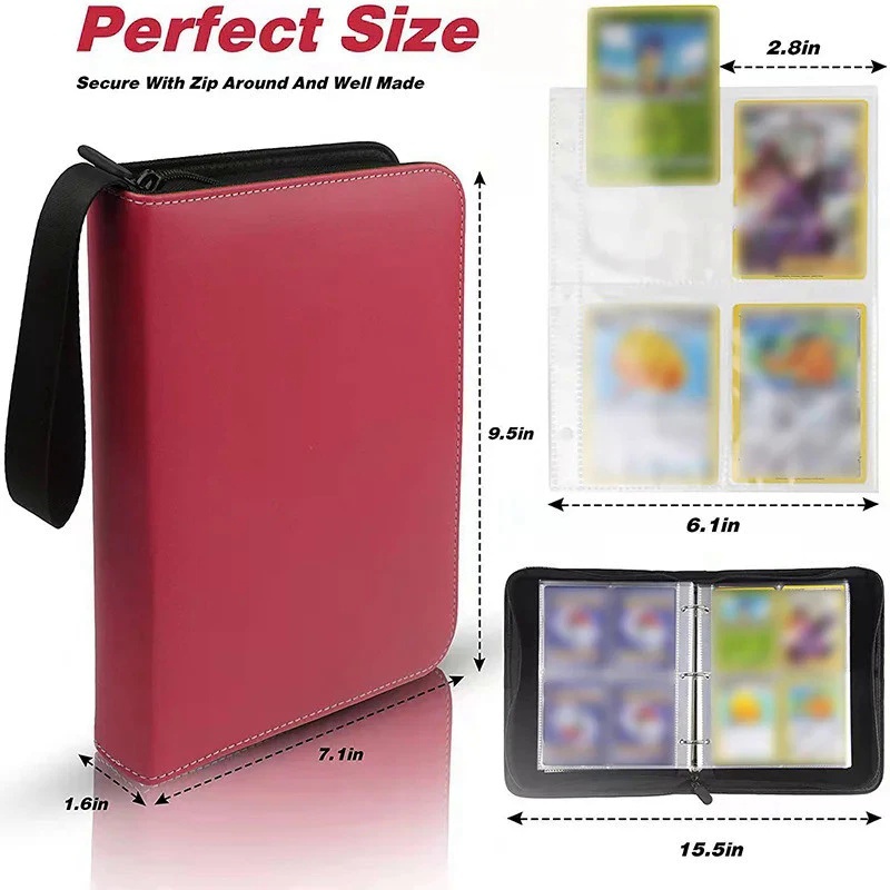 สมุดการ์ดอัลบั้ม ปิกาจู การ์ดสะสมกระเป๋าซิปหนังแท้การ์ดสะสม 50 หน้า 400 ช่องใส่การ์ด - รูปที่ 5