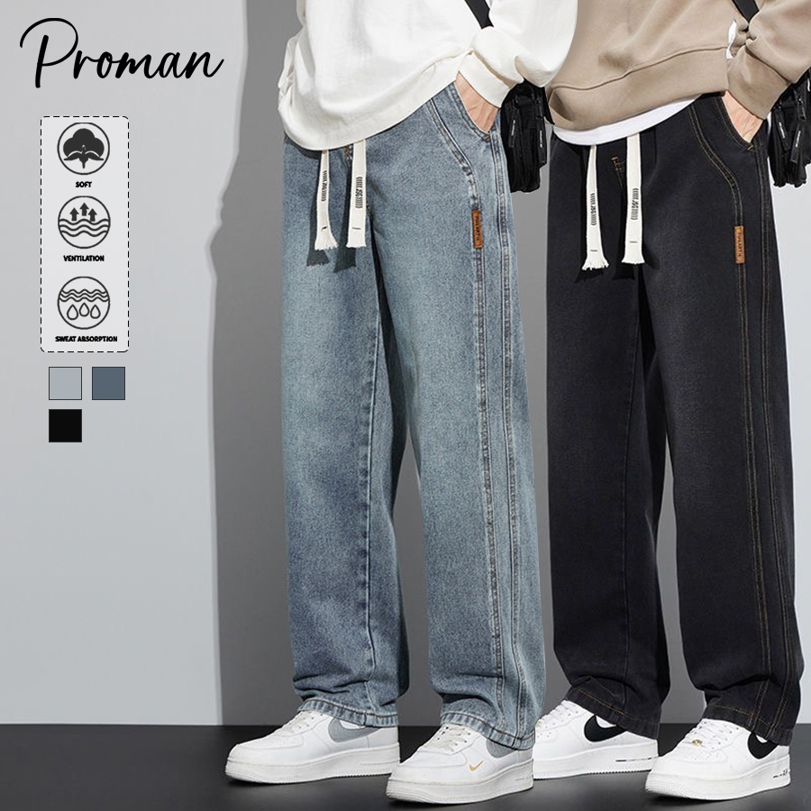 ⚡PROMAN⚡ยีนส์ขาสั้นชาย แผ่นสูงลูกเสือ สไตล์เกาหลี แฟชั่นสบายตัว 3 สี