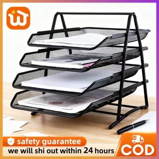 WakayaHome | Office Supplies Desk Tray Wire Mesh Four-layer File Tray 5-Layer Metal Mesh Desk