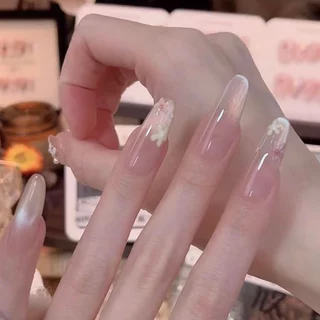 C054-056 เล็บปลอมสําเร็จรูป ทำด้วยมือ 10 ชิ้น/กล่อง ดอกไม้ฤดูใบไม้ผลิ ดีไซน์สวย ประณีต สวมง่าย ใช้ซ้ำได้