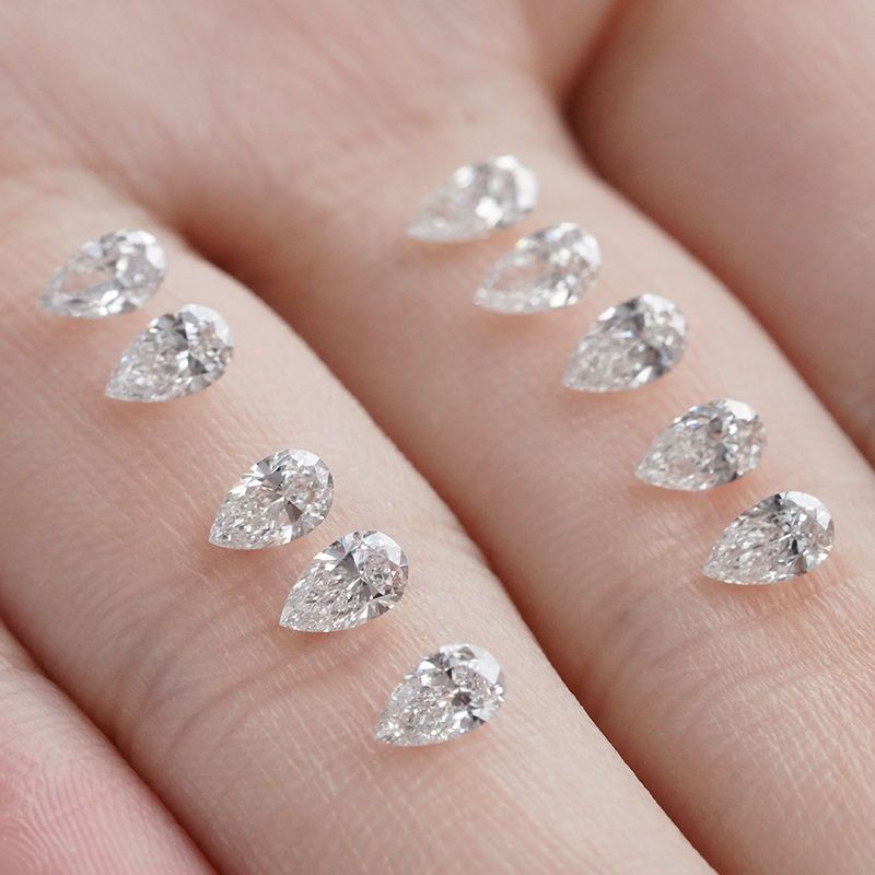 1pc Lab Diamonds CVD/Hpht diamond pear cut small sizes for ring/pendant/earrings jewelry making NO c