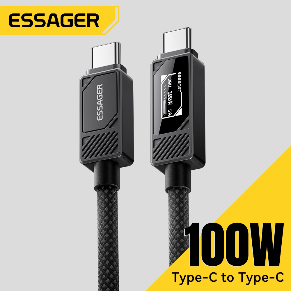 Essager 100W 7A USB A Type CTo Type C PD สายชาร์จเร็วชิป E-Marker ในตัวสําหรับโทรศัพท์ IP Samsung