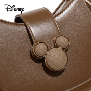 กระเป๋าMessenger สไตล์ย้อนยุค Disney สีน้ำตาล ดีไซน์หรูหรา เหมาะสำหรับการสะพายทั่วไปและขึ้นรถบัส