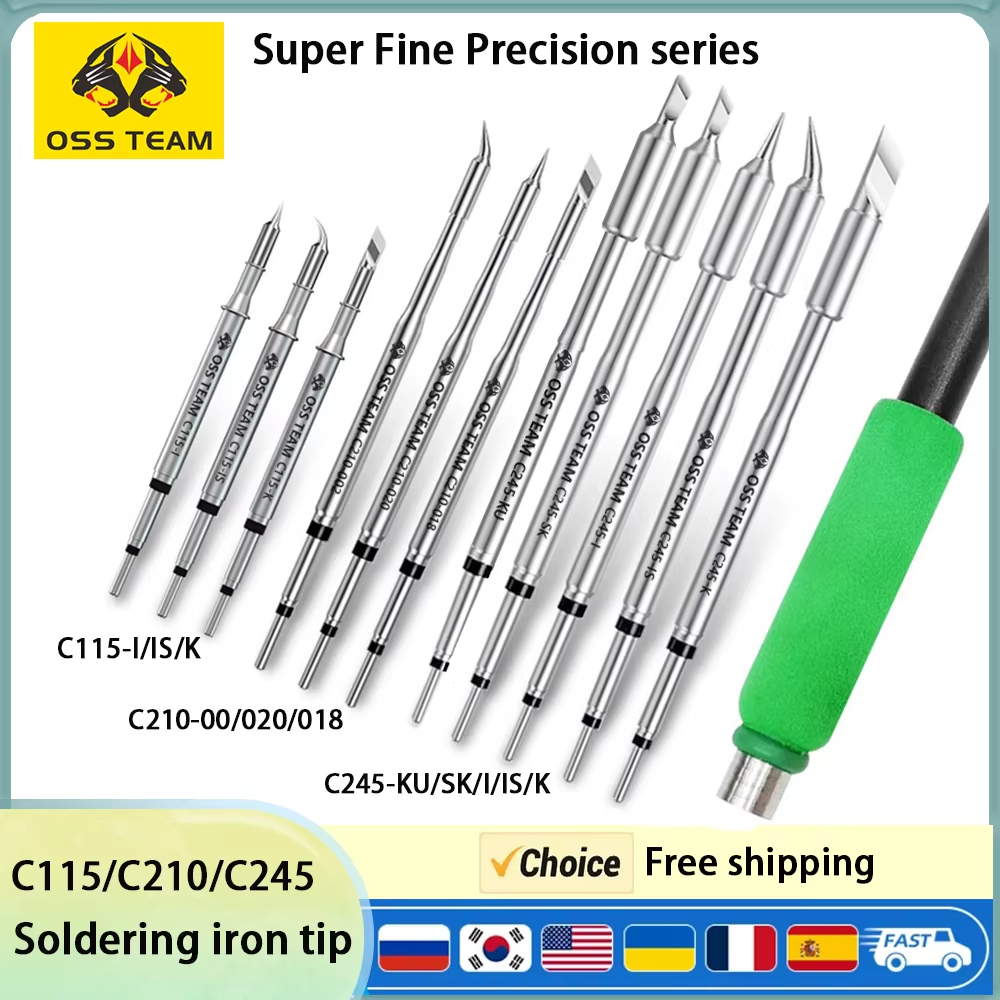 OSS Superfine หัวแร้งเคล็ดลับ C115/C210/C245 หัวแร้งเคล็ดลับเสริมสําหรับเครื่องมือบัดกรีความแม่นยํา 
