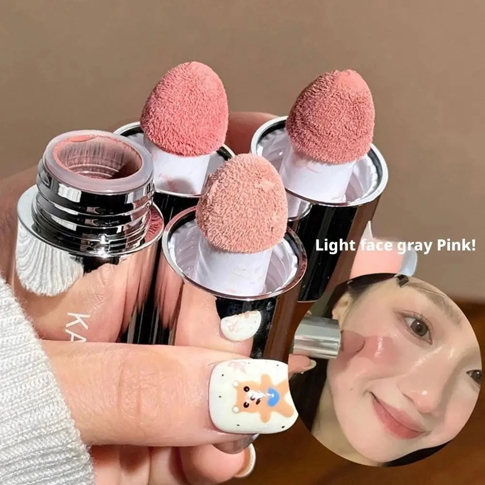Velvet Liquid Blush Matte Sponge Head Blusher Natural Lasting Brighten facial Contour Blush Tint แต่งหน้า