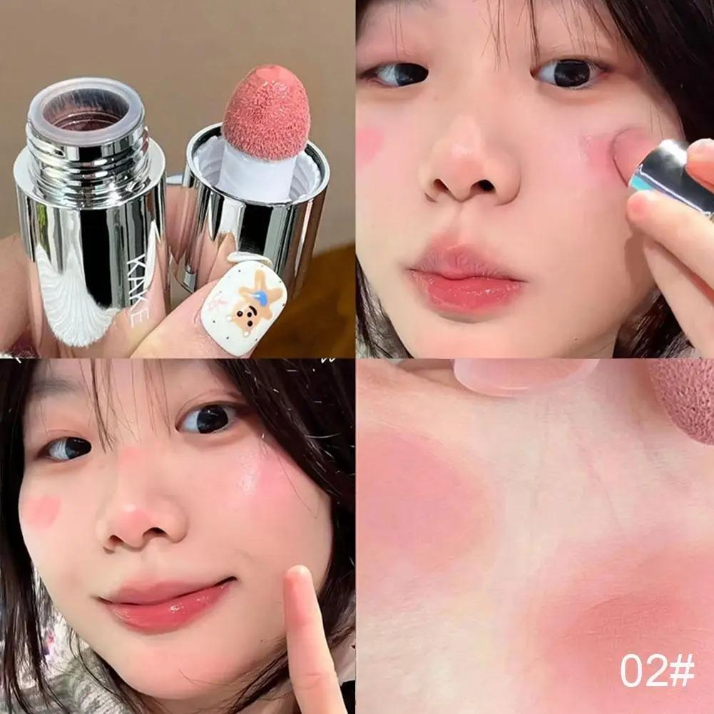 Moisturizing Sponge Head Blusher Liquid Blush Stick Natural Lip Contour Cheek แต่งหน้า Matte Milk สีชมพู Brighten Rouge Highlighter