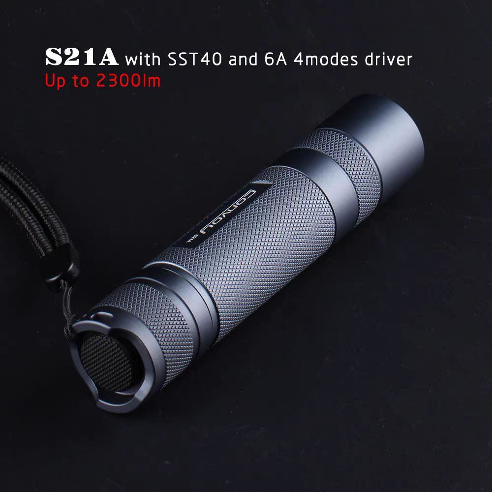 ไฟฉาย.Convoy.S21A.สีดำ.เทคโนโลยี.lumenus.ความสว่าง.2300.ลูเมน.ควบคุมอุณหภูมิ
