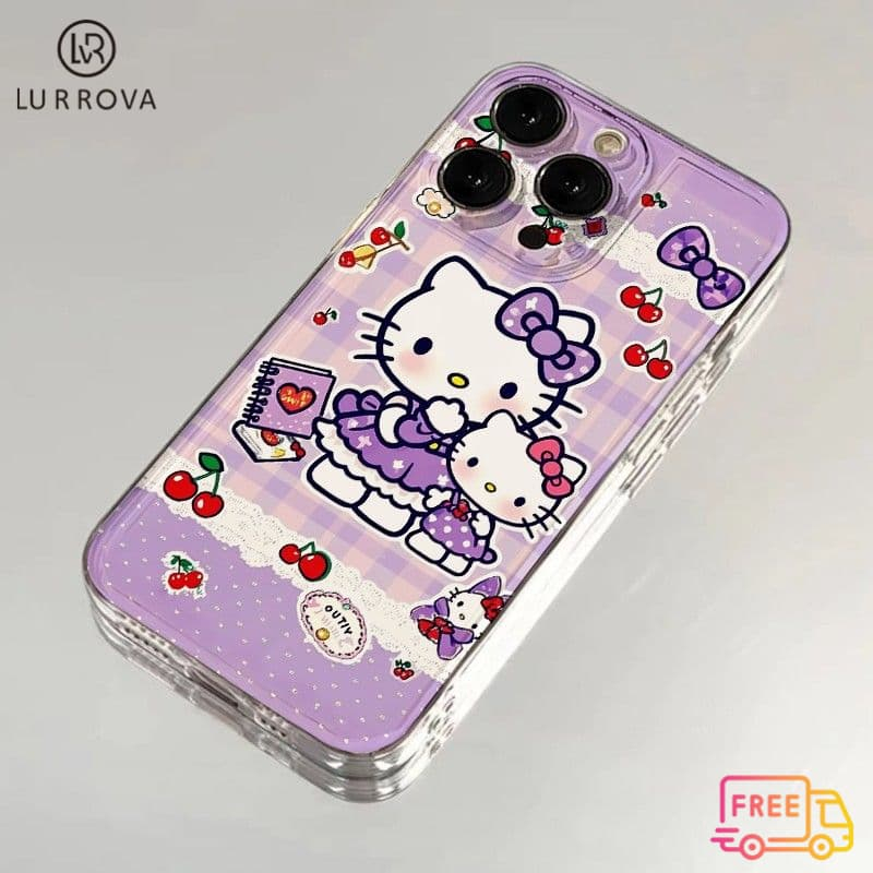 SAMSUNG สําหรับSamsung A55 A56 A07 A15 A16 S25 FE A17 A06 A05S S24FE Full-หน้าจอCherry CatกันกระแทกTPUเคสโทรศัพท์ - รูปที่ 2
