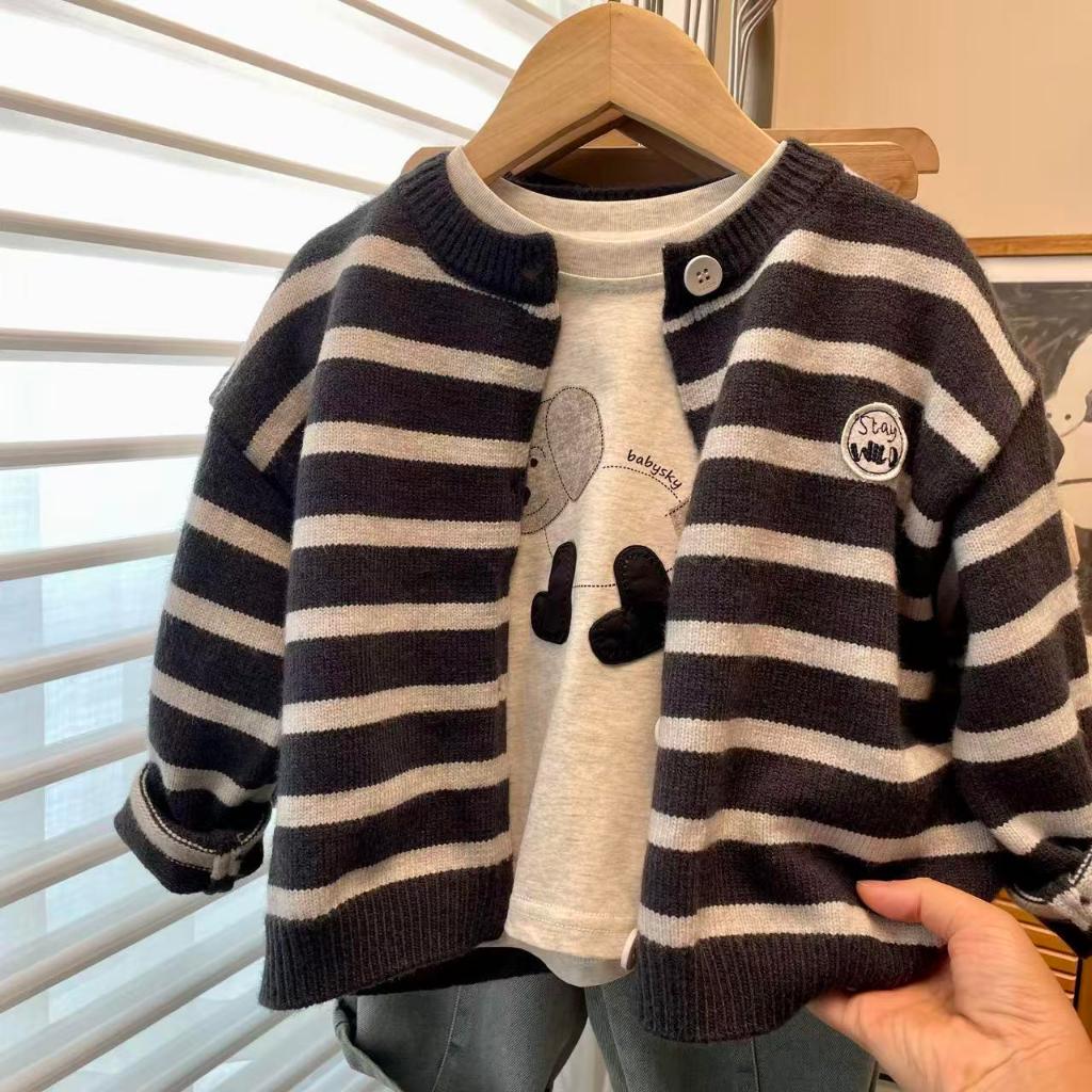 เสื้อสเวตเตอร์ถักเด็ก สไตล์ใหม่สำหรับเด็กชายและเด็กหญิง ลายคมชัด สีสดใส เหมาะสำหรับฤดูหนาวและใบไม้ร่วง